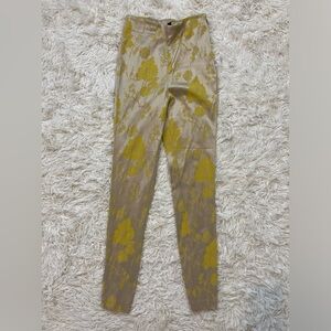 NBD textured viscose blend skinny pants high waist side zip floral print size S